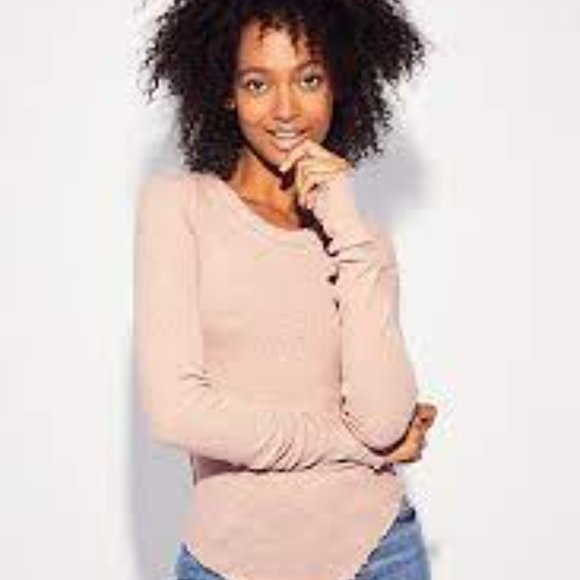 WE THE FREE  LUREX/Shimmer BABY BELLA TEE Medium PINK - Picture 3 of 16